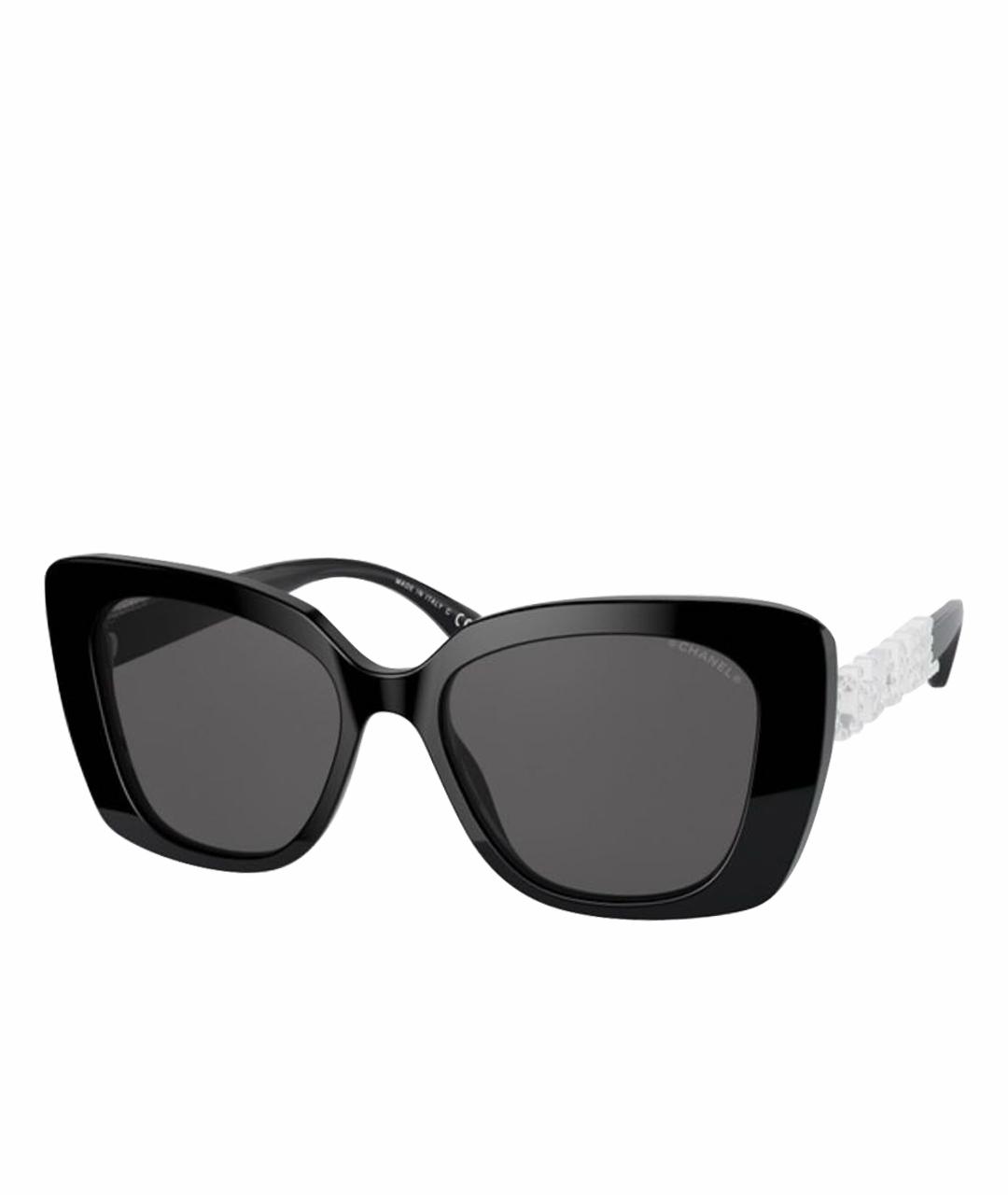 CHANEL Черные пластиковые солнцезащитные очки, фото 1