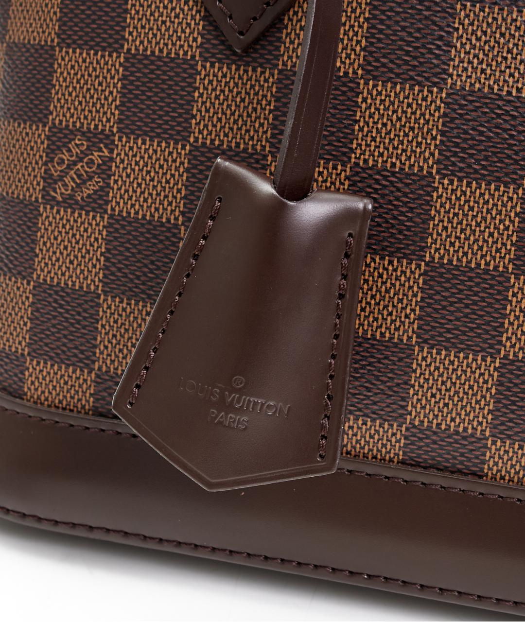 LOUIS VUITTON Коричневая сумка с короткими ручками из канвы, фото 4