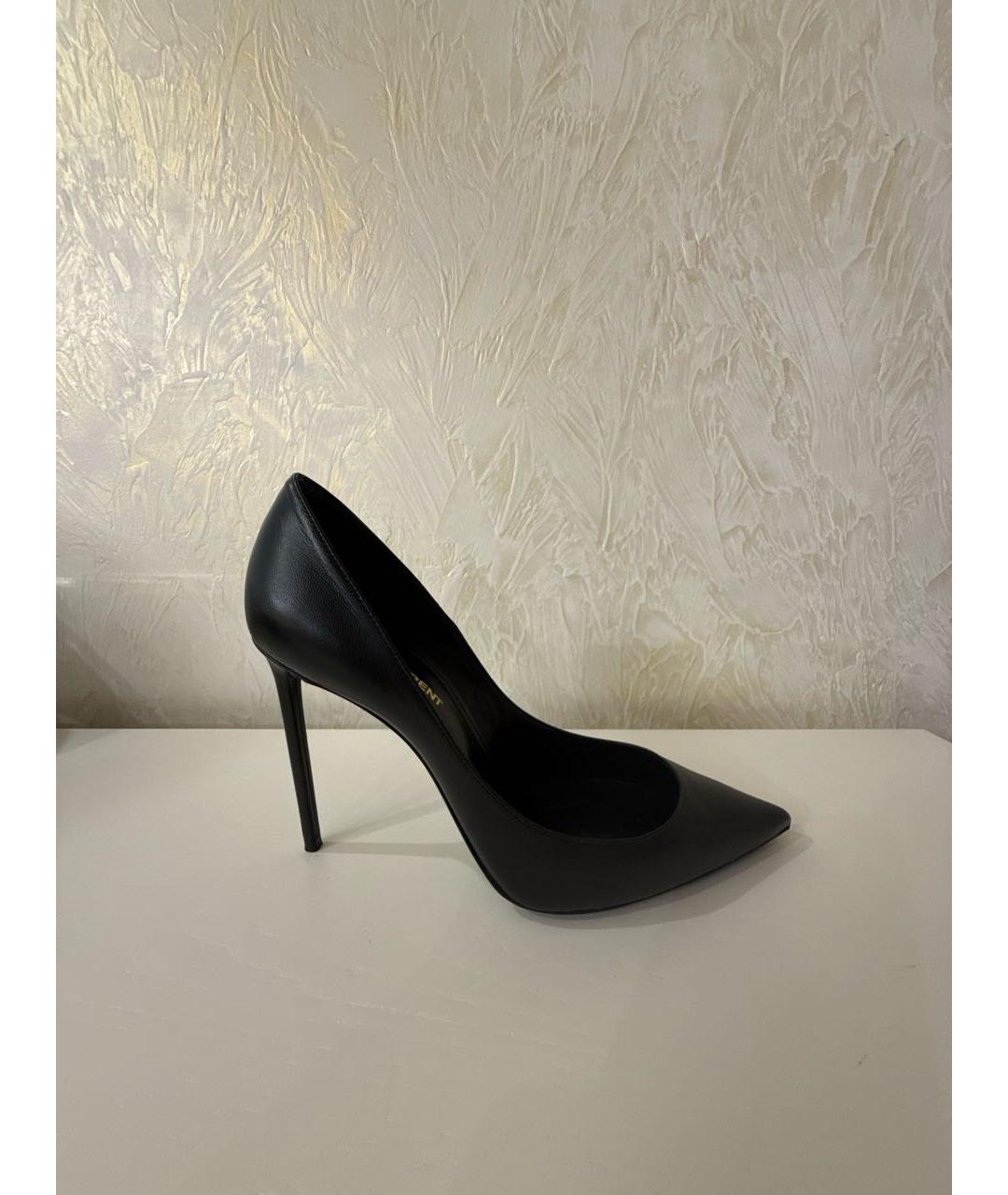 SAINT LAURENT Черные кожаные туфли, фото 5