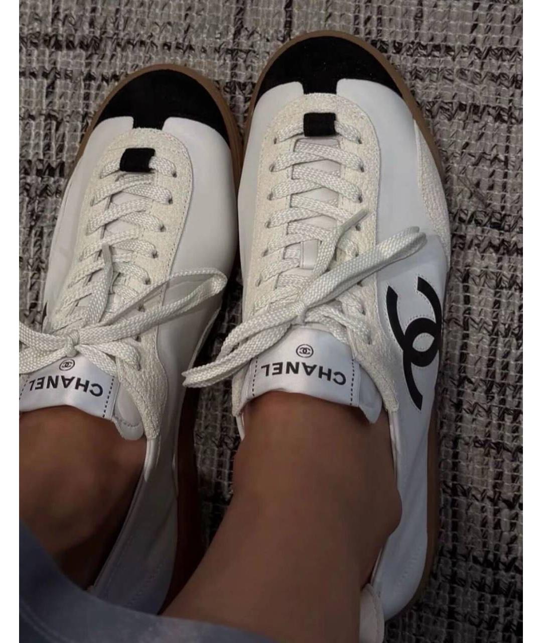 CHANEL Белые кожаные кеды, фото 3