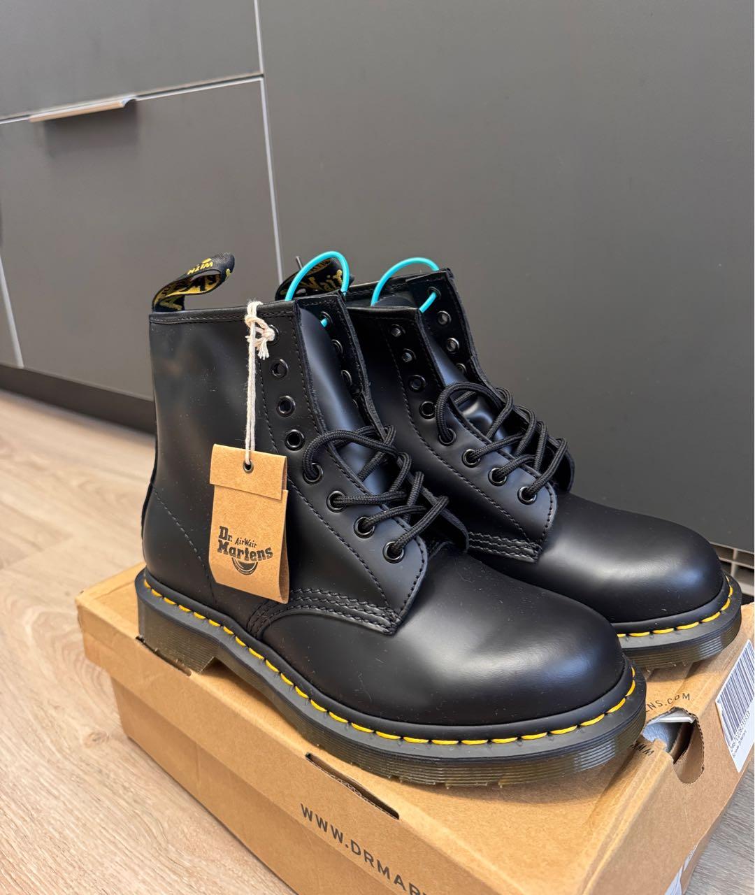 DR. MARTENS Черные кожаные ботинки, фото 5