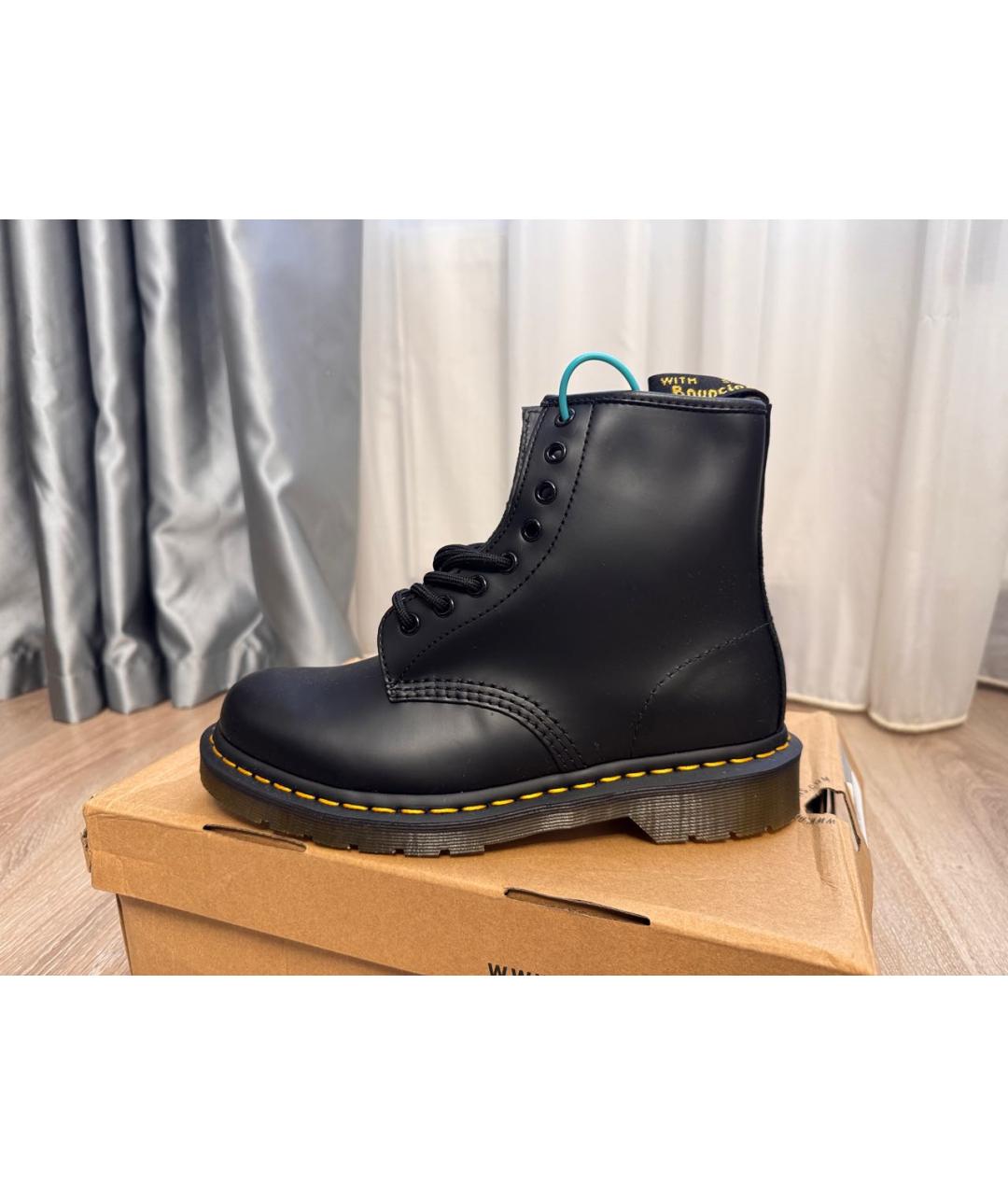 DR. MARTENS Черные кожаные ботинки, фото 3