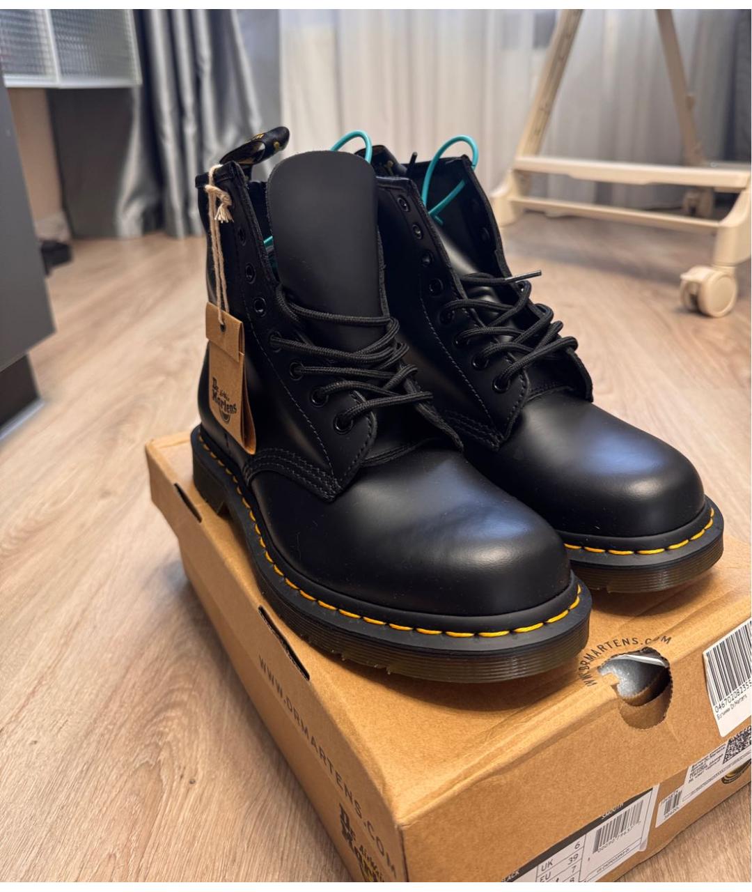 DR. MARTENS Черные кожаные ботинки, фото 2