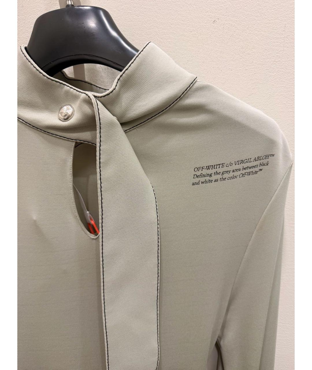 OFF-WHITE Бежевое вискозное повседневное платье, фото 4