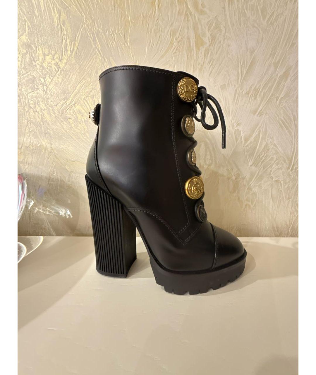 DOLCE&GABBANA Черные кожаные ботинки, фото 5
