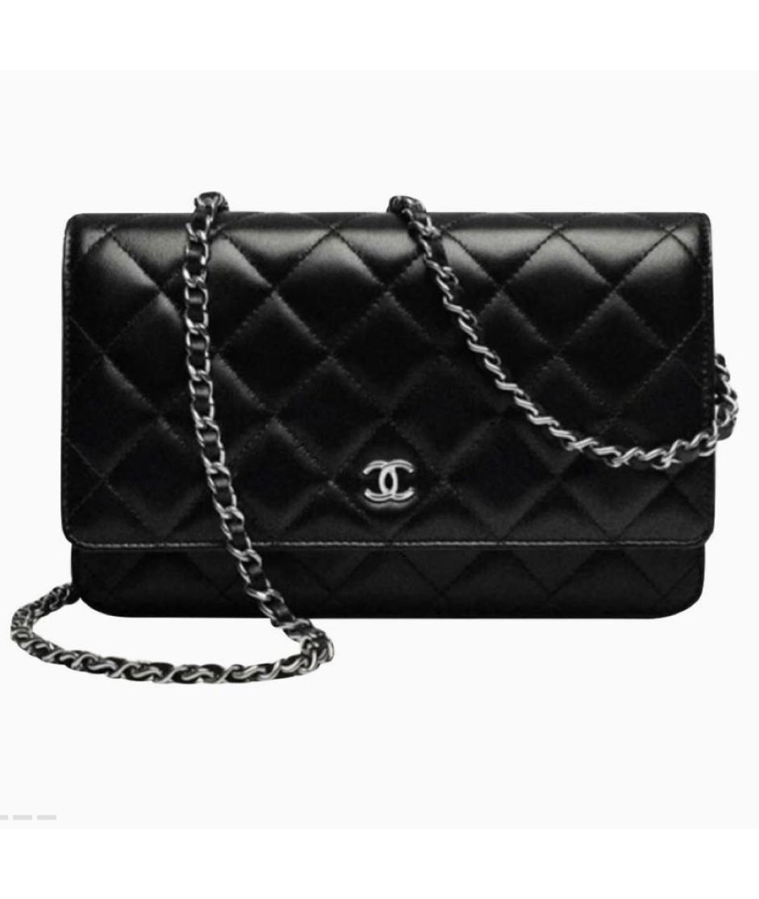 CHANEL Черная кожаная сумка через плечо, фото 6