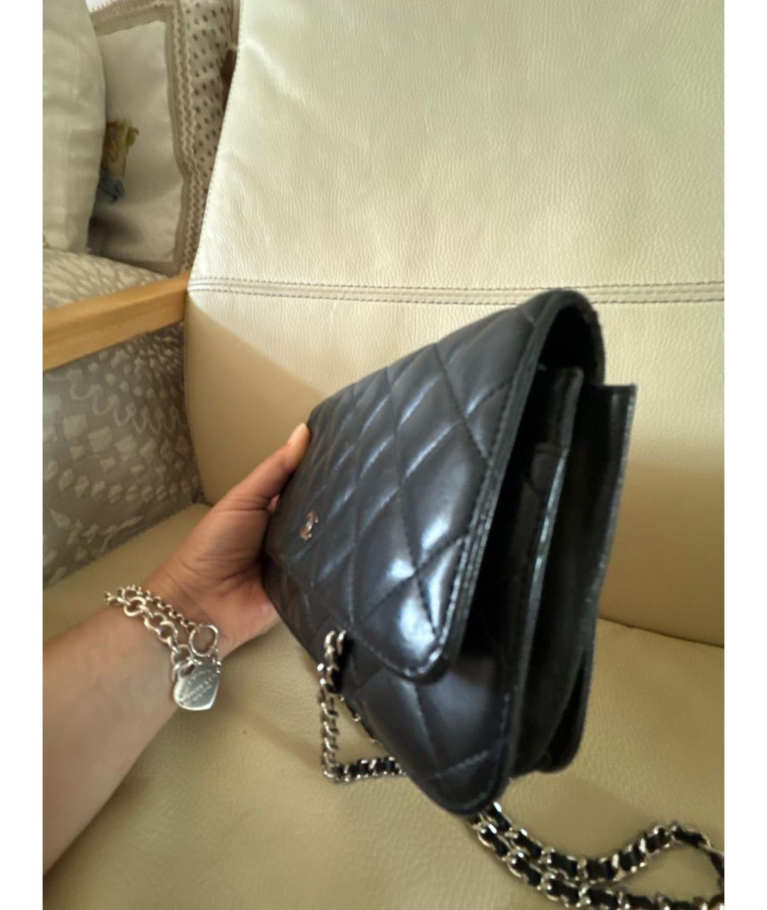 CHANEL Черная кожаная сумка через плечо, фото 4