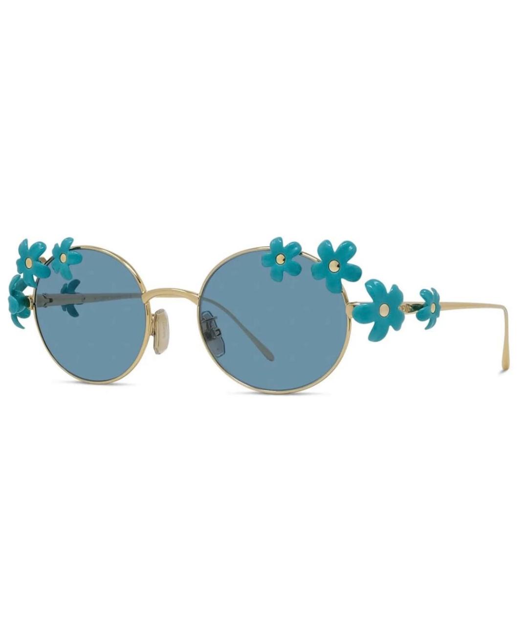 LOEWE Золотые металлические солнцезащитные очки, фото 4