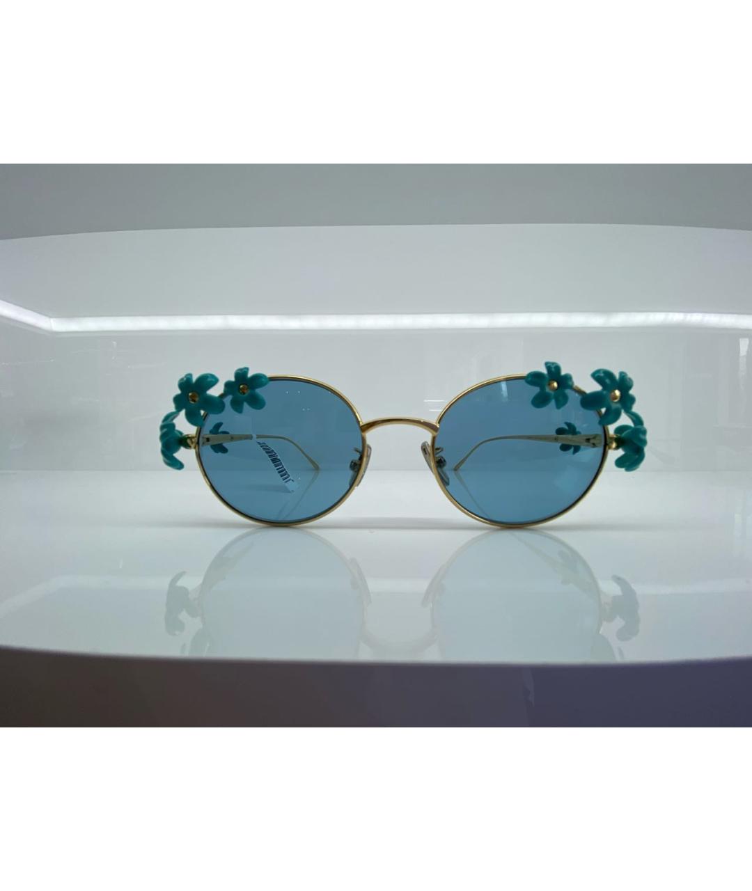 LOEWE Золотые металлические солнцезащитные очки, фото 3