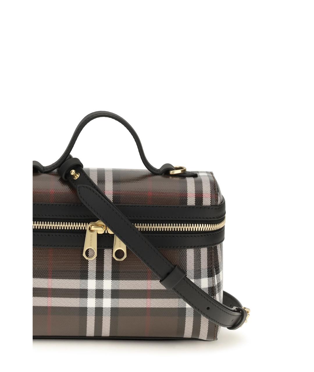 BURBERRY Коричневая сумка через плечо из канвы, фото 4