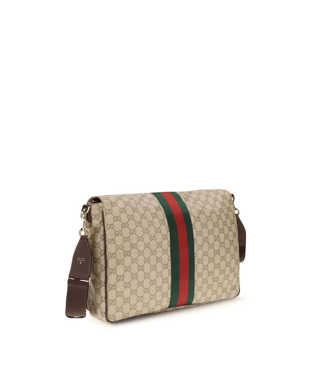 GUCCI Бежевая сумка на плечо из канвы, фото 3
