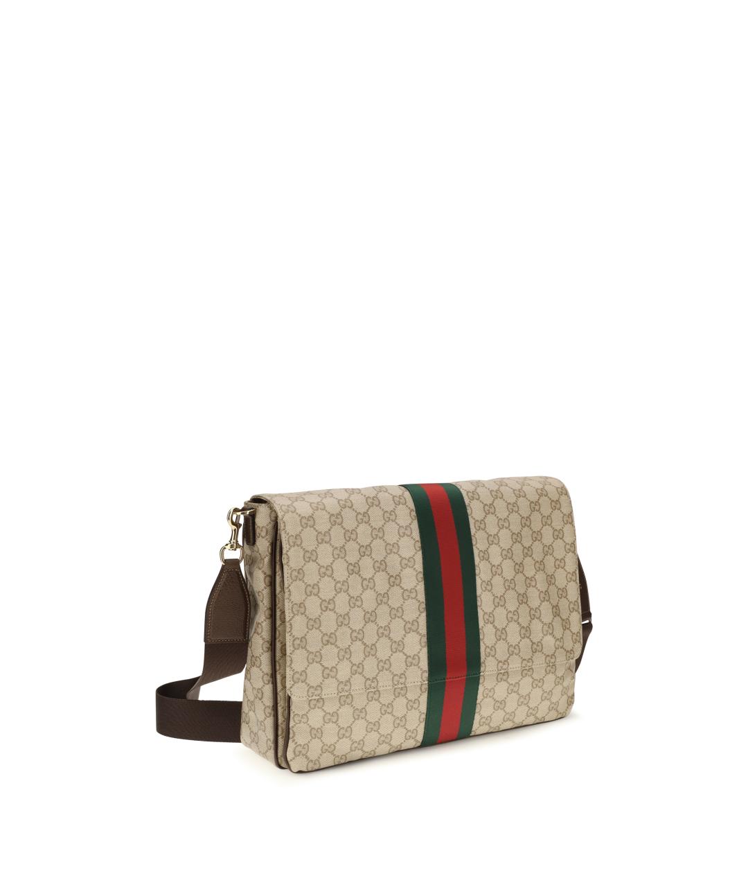 GUCCI Бежевая сумка на плечо из канвы, фото 2