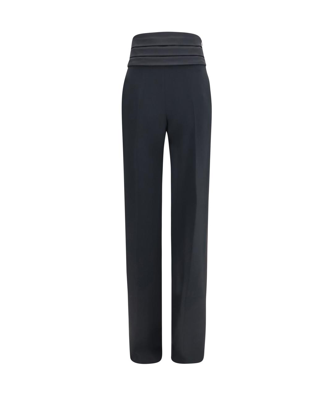 ERMANNO SCERVINO Черные синтетические прямые брюки, фото 1