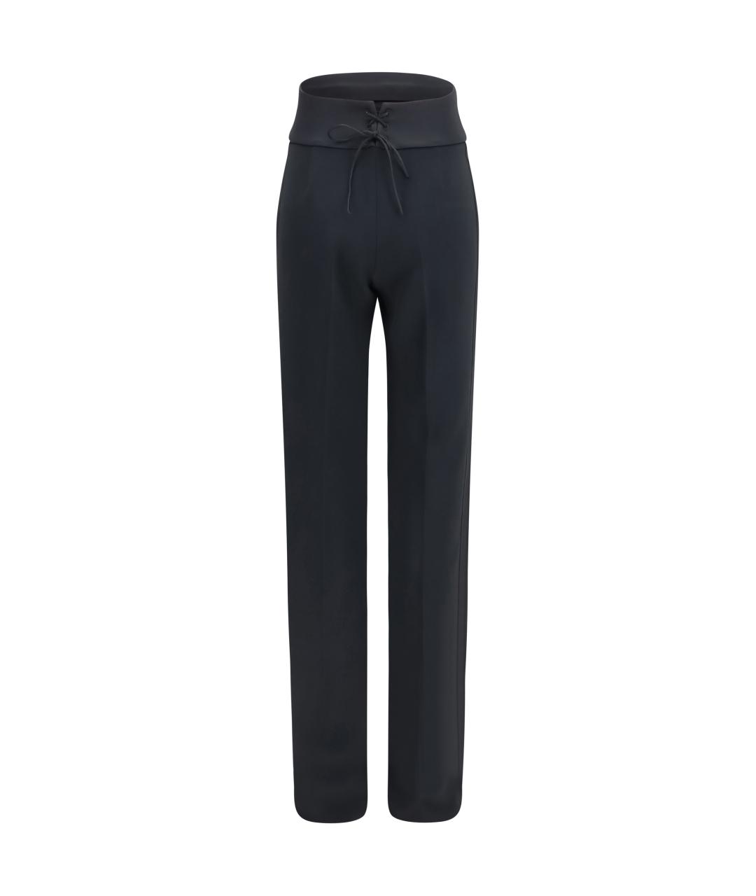 ERMANNO SCERVINO Черные синтетические прямые брюки, фото 2