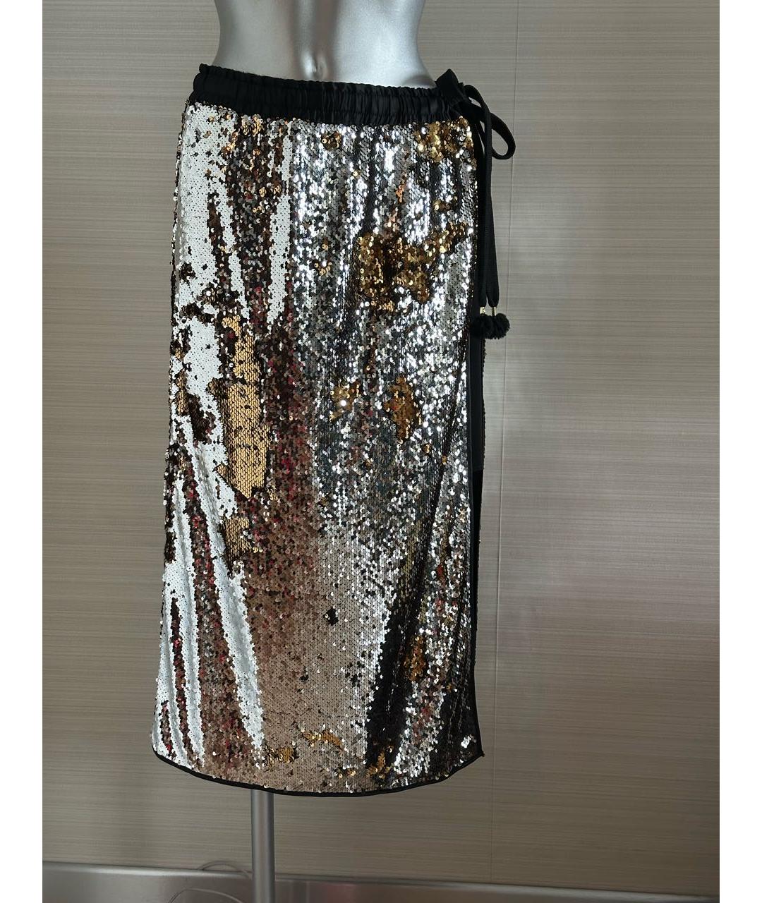 #MUMOFSIX Серебряная вискозная юбка миди, фото 6