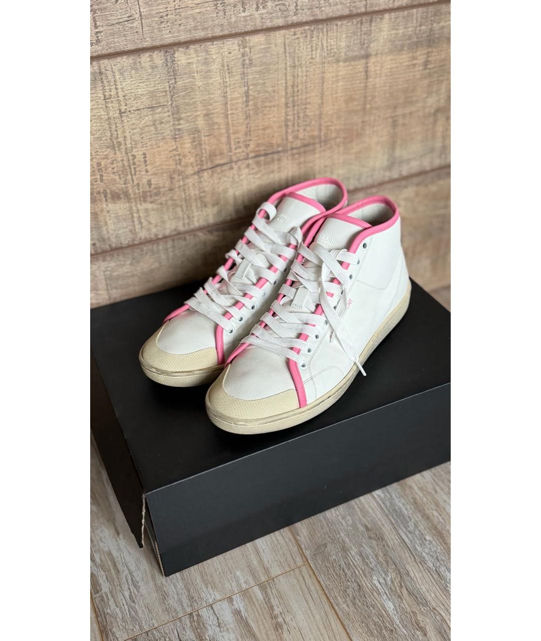SAINT LAURENT Белые кожаные кеды, фото 5