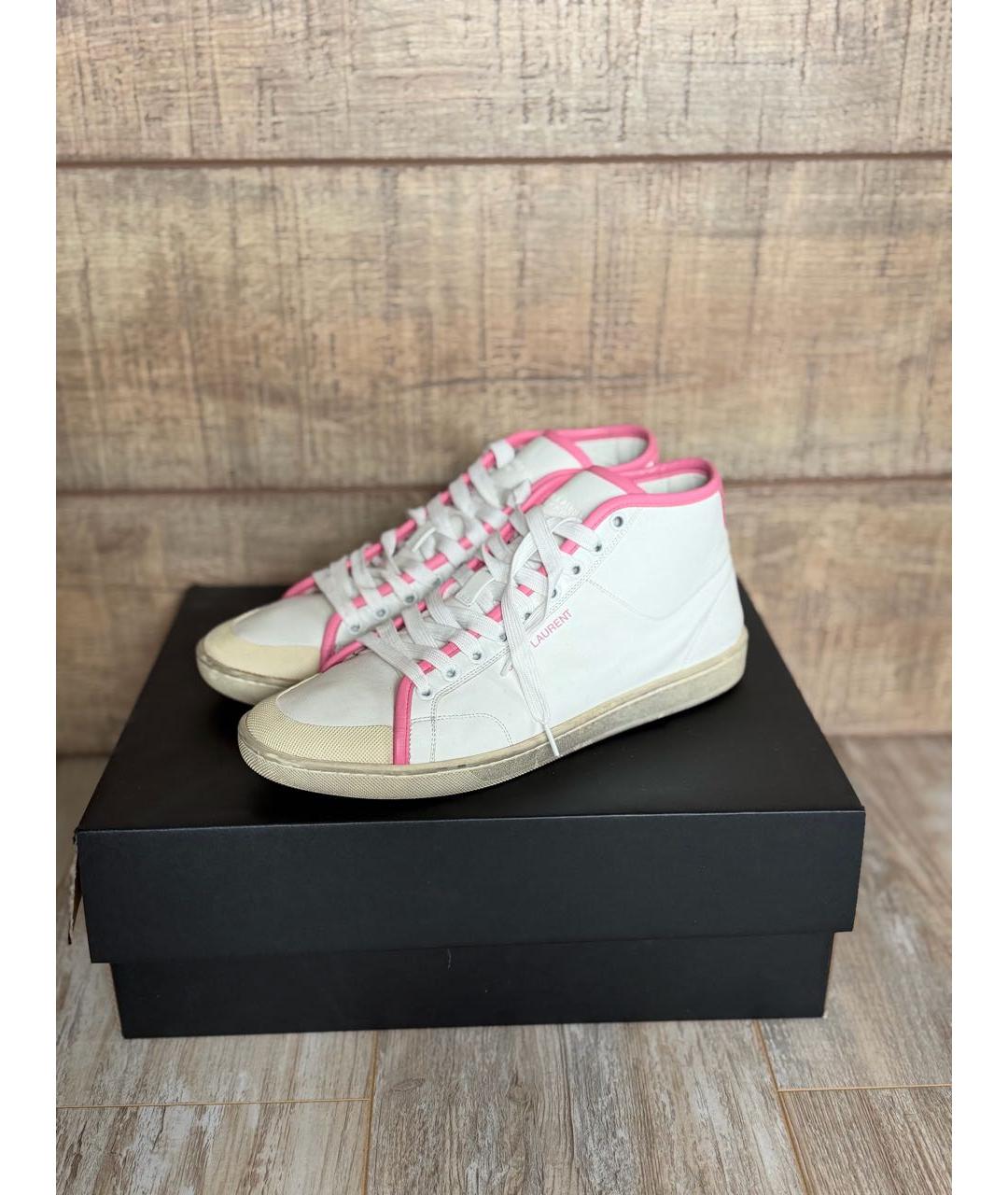 SAINT LAURENT Белые кожаные кеды, фото 8