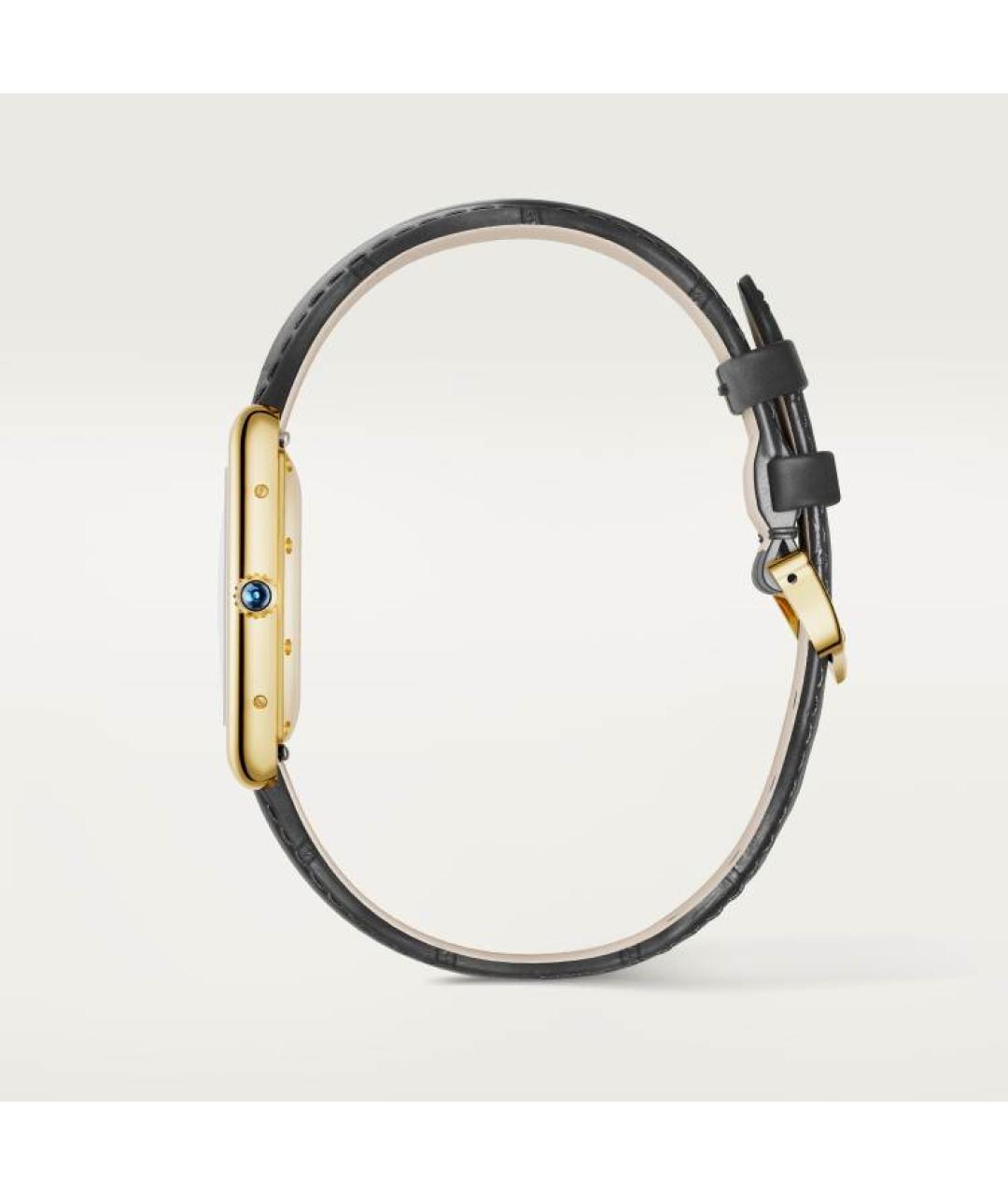 CARTIER Черные часы из желтого золота, фото 2