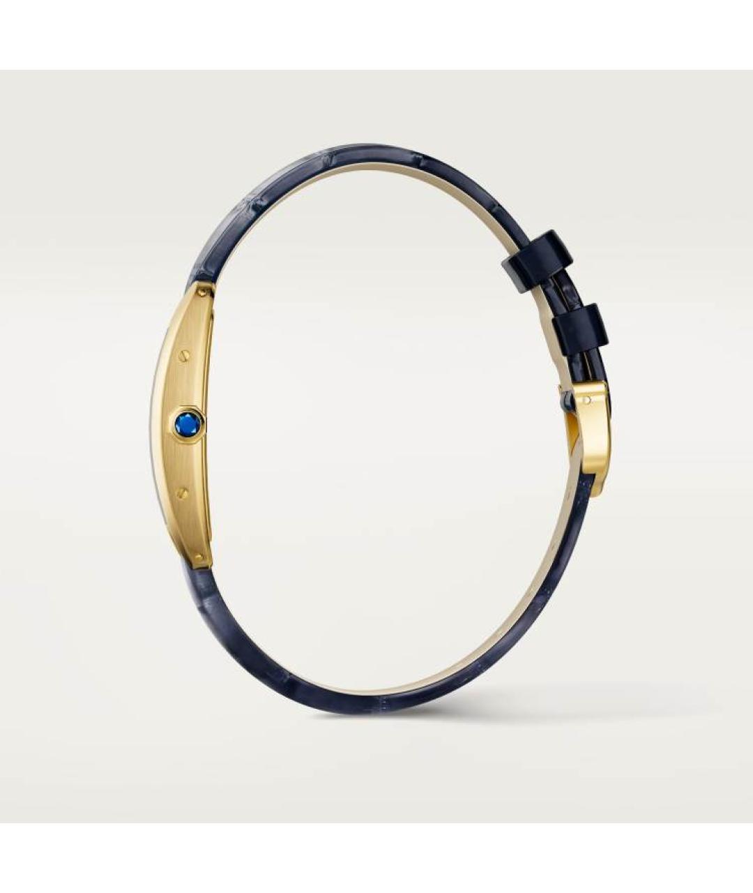 CARTIER Темно-синие часы из желтого золота, фото 4