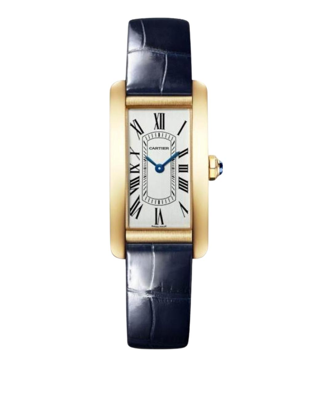 CARTIER Темно-синие часы из желтого золота, фото 1