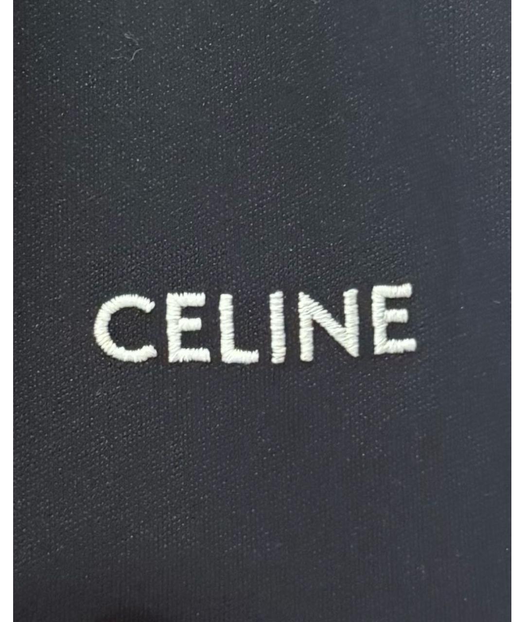 CELINE Черные полиэстеровые прямые брюки, фото 3