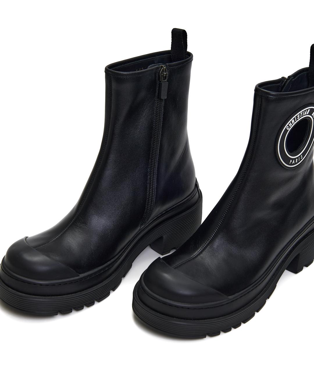 CHRISTIAN DIOR Черные кожаные сапоги, фото 4