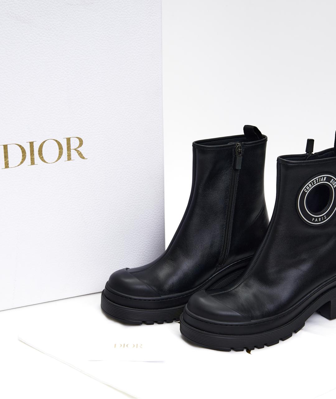 CHRISTIAN DIOR Черные кожаные сапоги, фото 7