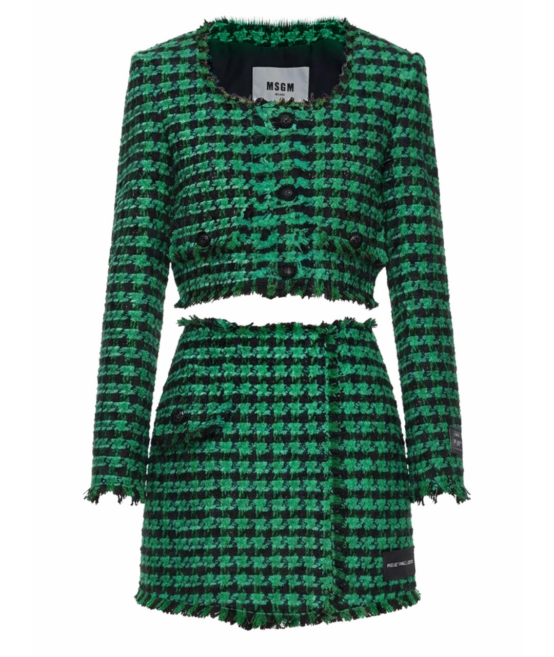MSGM Зеленый полиамидовый костюм с юбками, фото 1