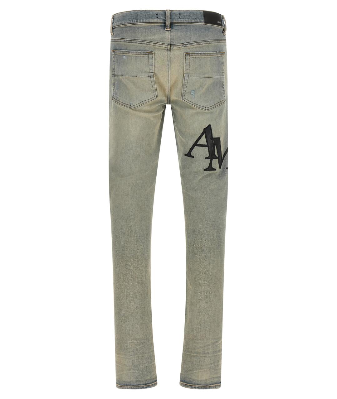 AMIRI Голубые хлопковые джинсы скинни, фото 2
