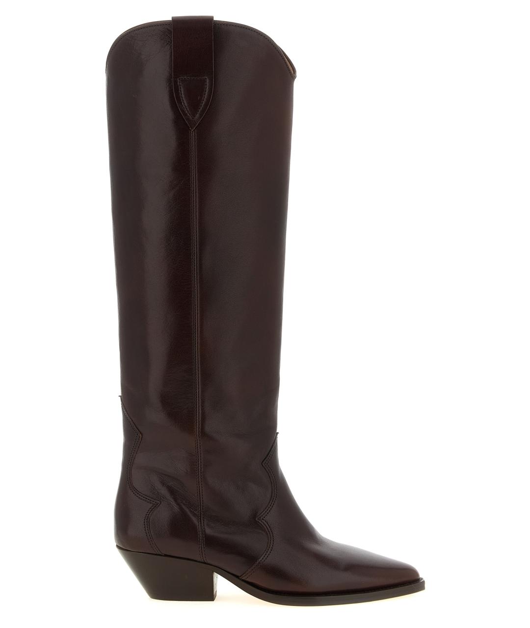 ISABEL MARANT Бордовые кожаные сапоги, фото 1