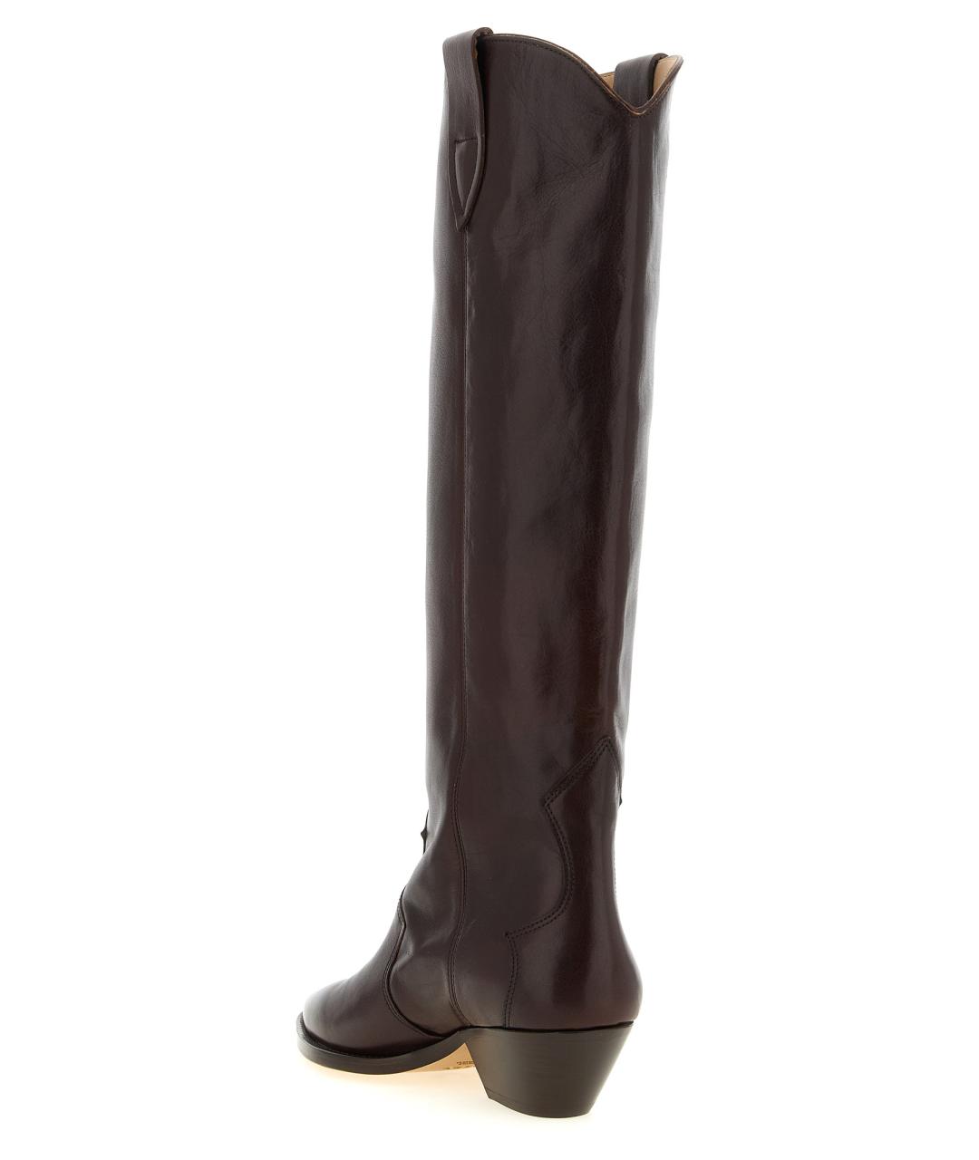 ISABEL MARANT Бордовые кожаные сапоги, фото 3