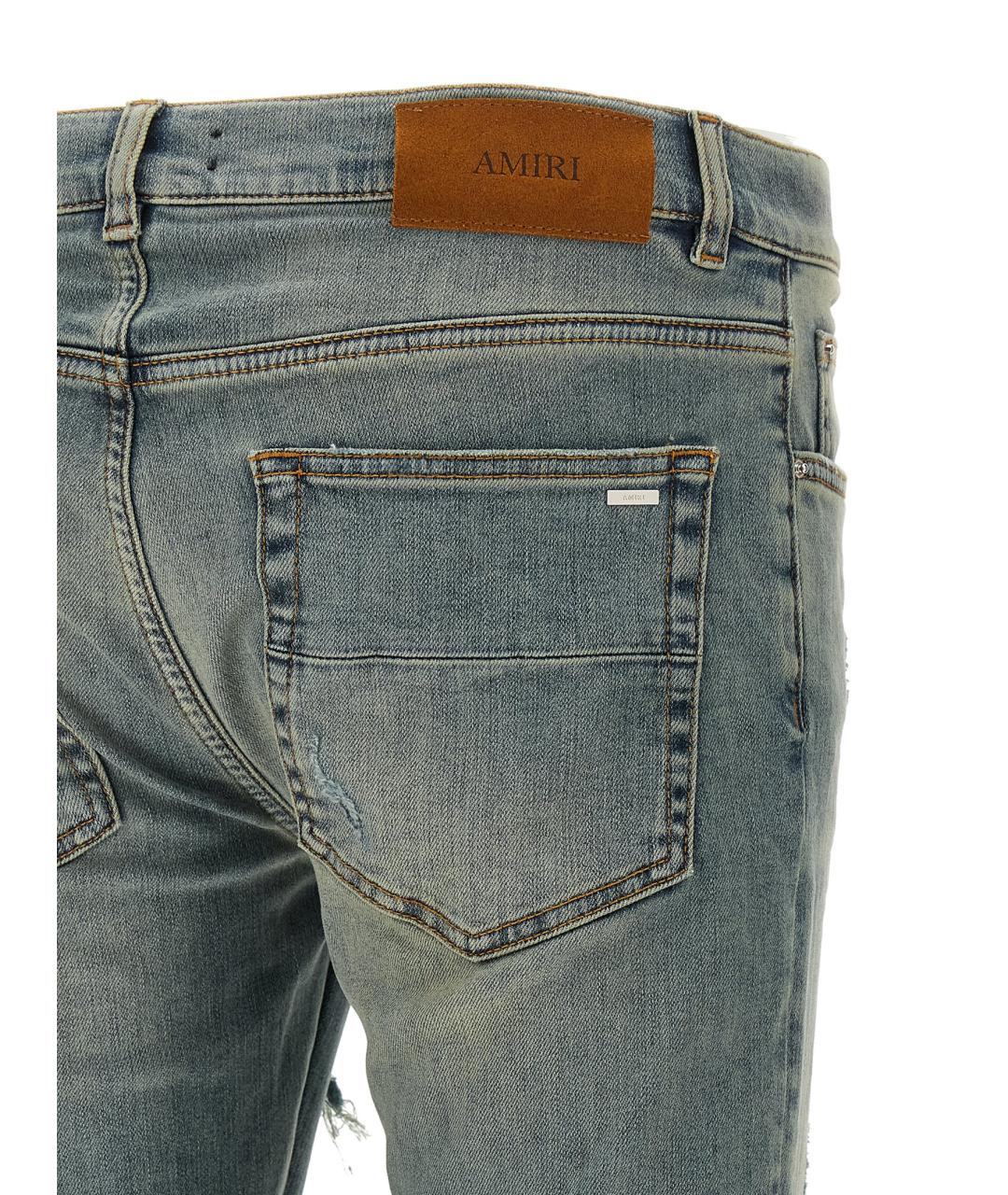 AMIRI Голубые хлопковые прямые джинсы, фото 4