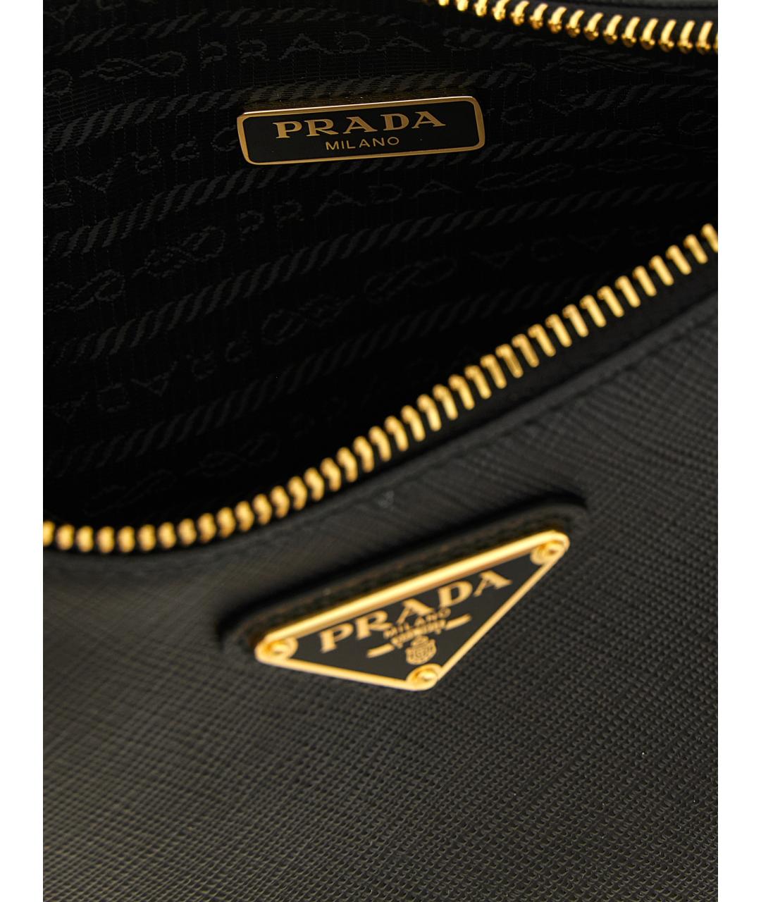PRADA Черная кожаная сумка через плечо, фото 4