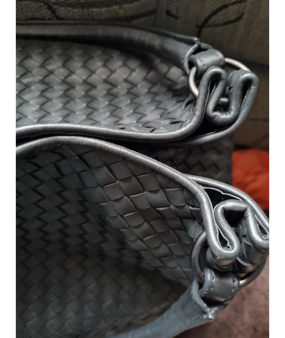 BOTTEGA VENETA Антрацитовая сумка тоут из канвы, фото 5