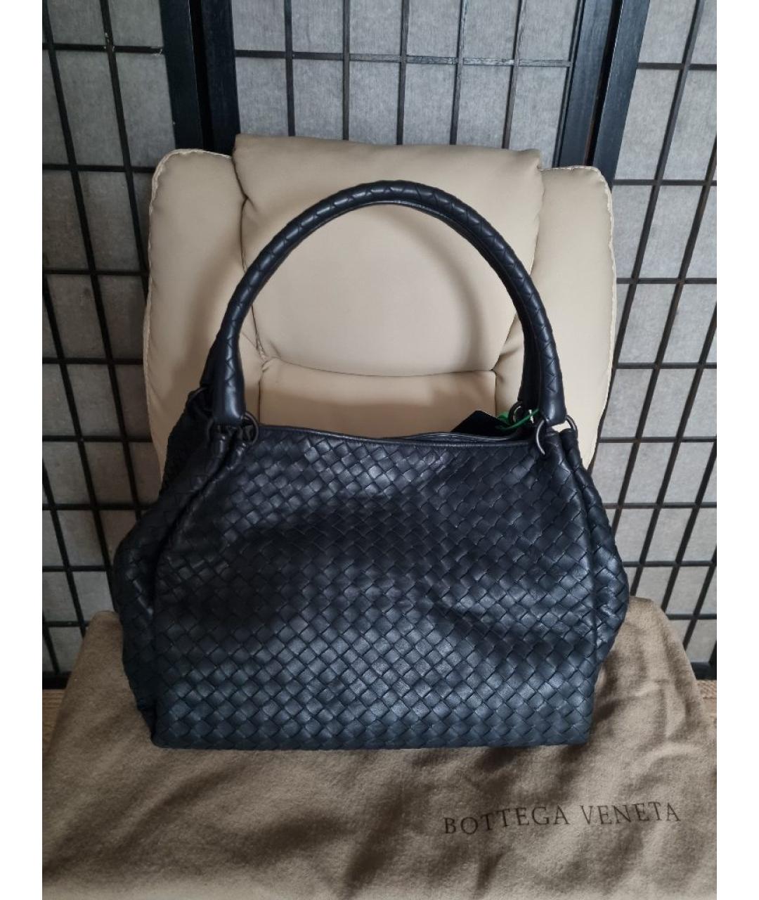 BOTTEGA VENETA Антрацитовая сумка тоут из канвы, фото 9