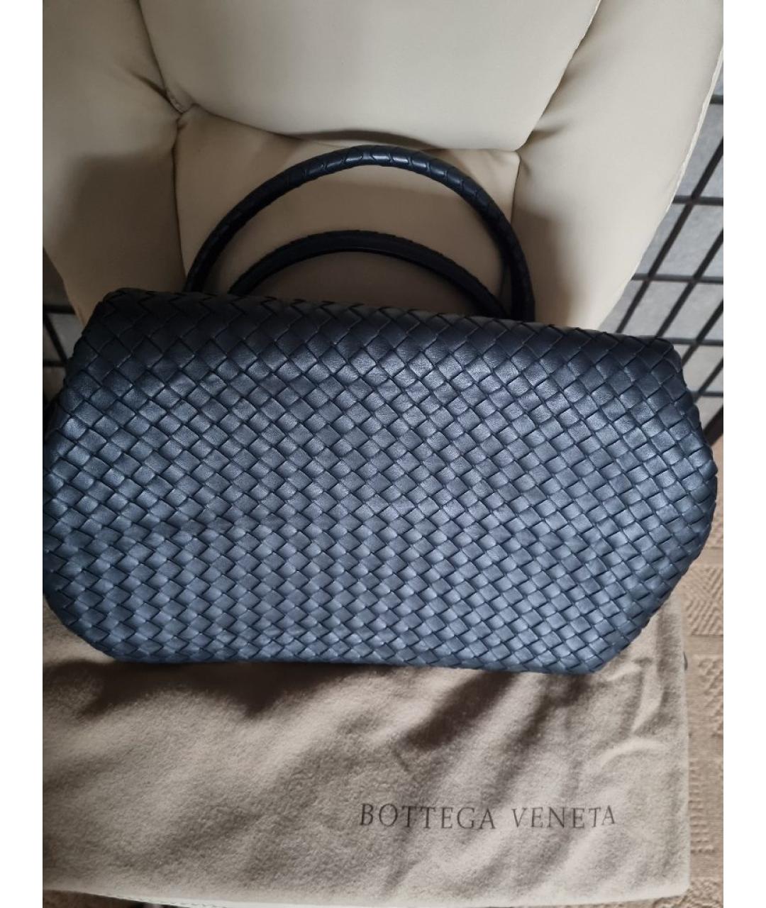 BOTTEGA VENETA Антрацитовая сумка тоут из канвы, фото 7