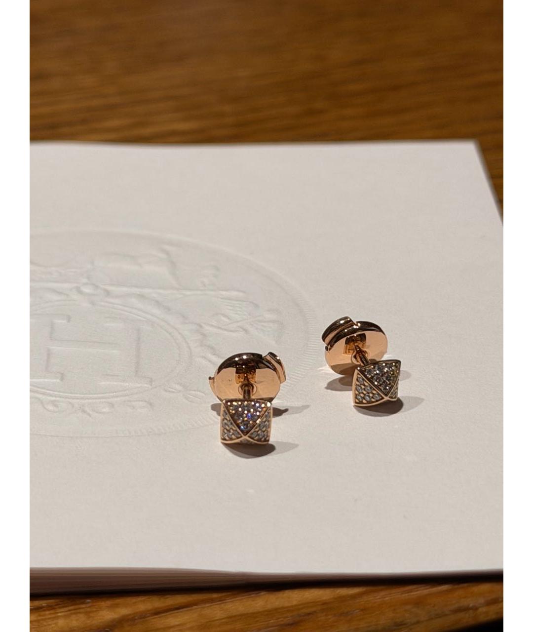 HERMES Белые серьги из розового золота, фото 8