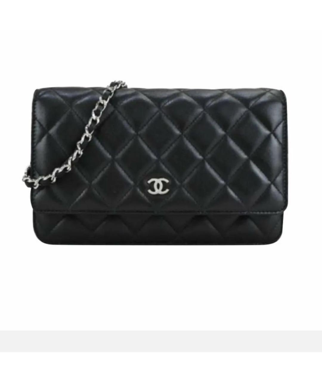 CHANEL Черная кожаная сумка через плечо, фото 8