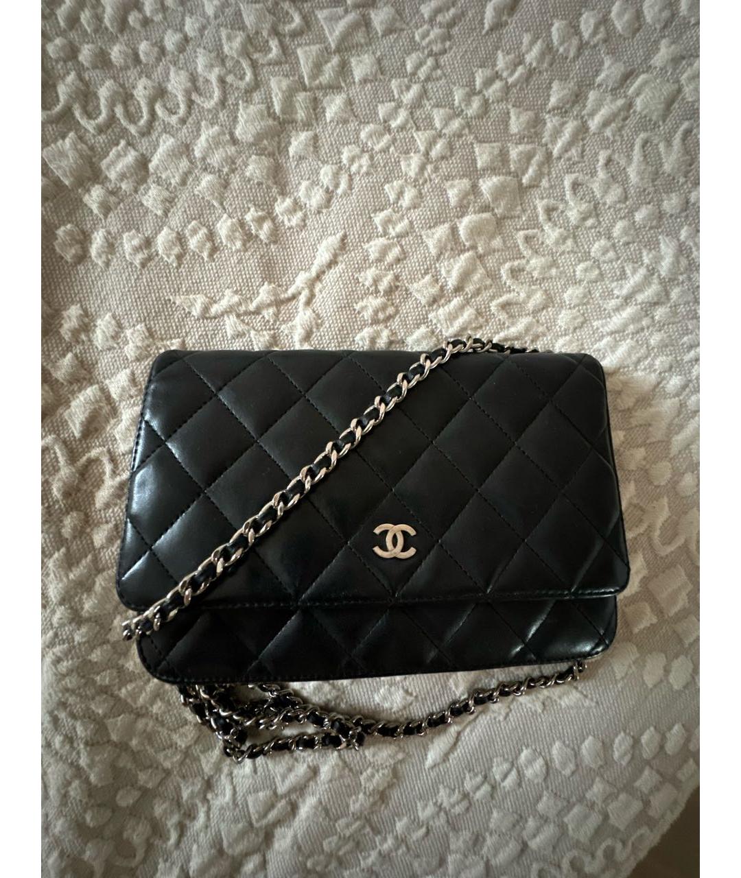 CHANEL Черная кожаная сумка через плечо, фото 3