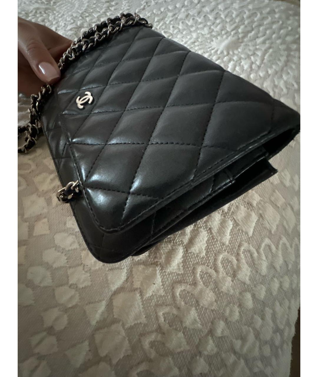 CHANEL Черная кожаная сумка через плечо, фото 4