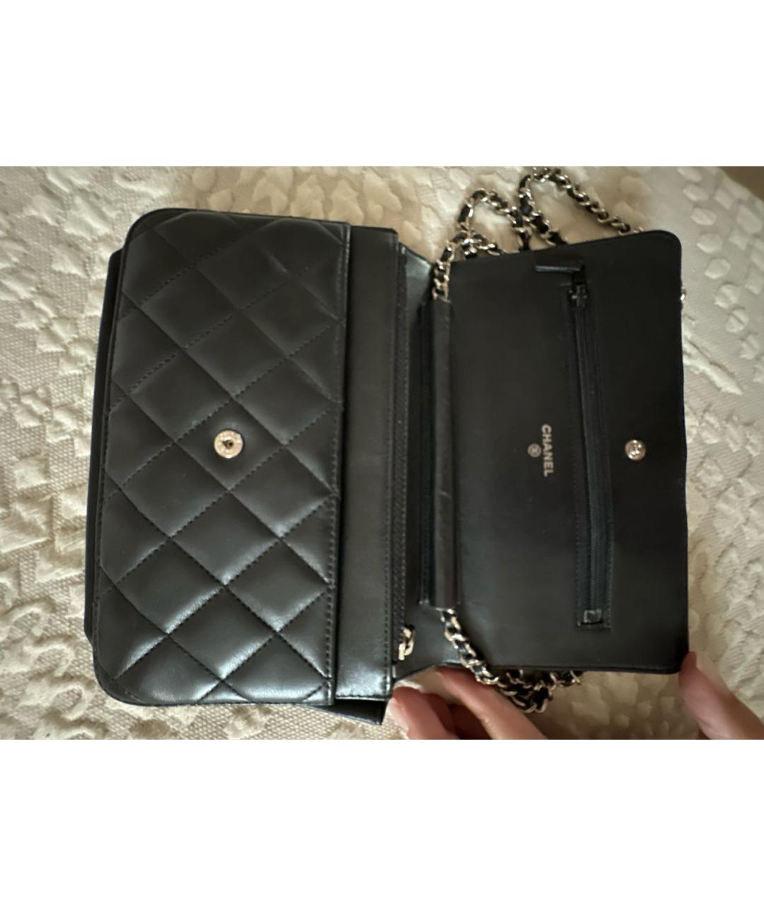 CHANEL Черная кожаная сумка через плечо, фото 6