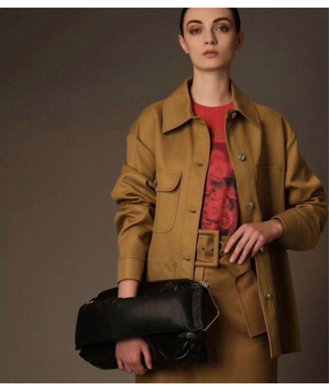 SPORTMAX Черная кожаная сумка через плечо, фото 2