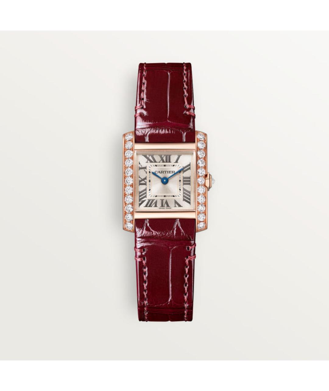CARTIER Бордовые часы из розового золота, фото 2