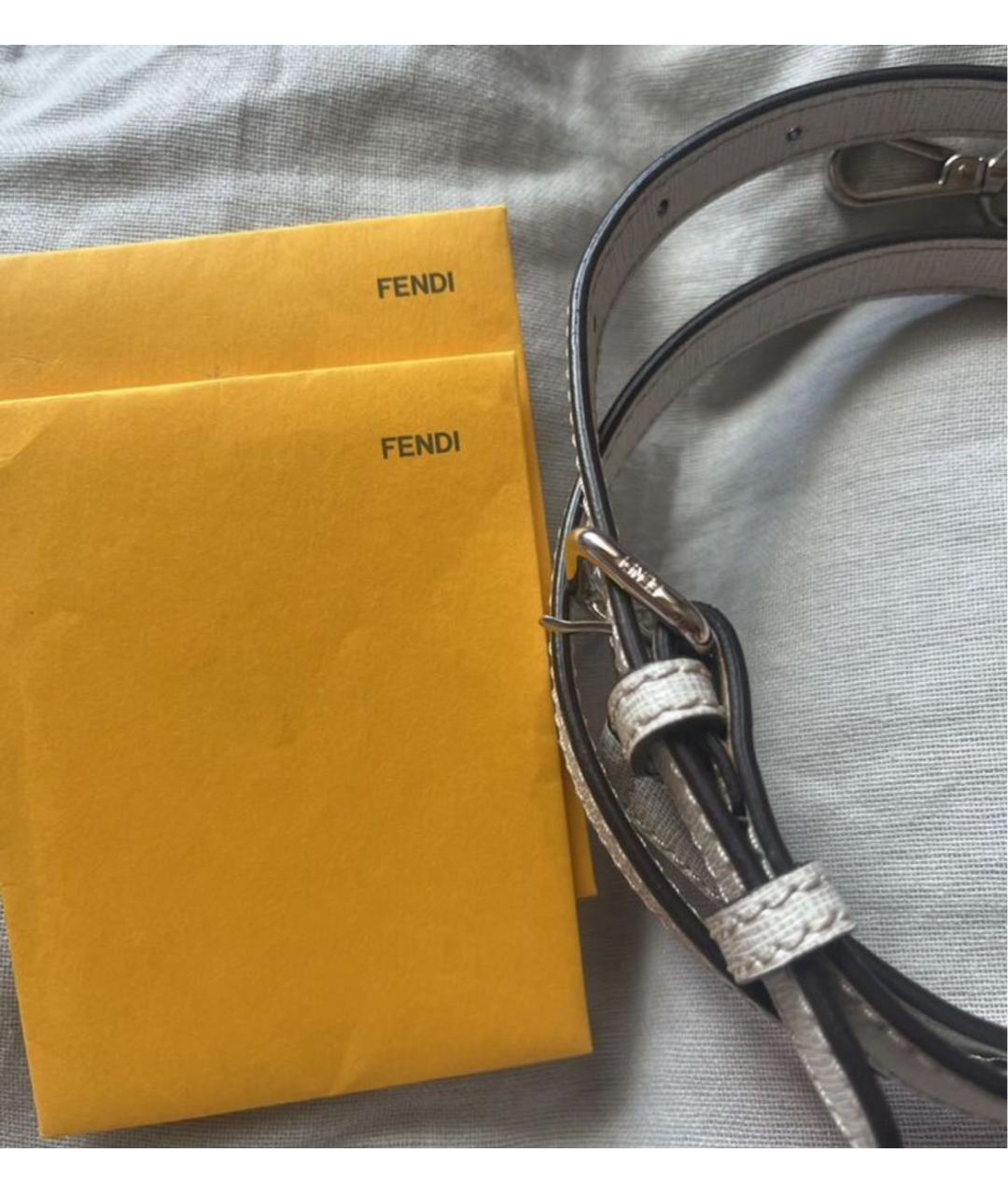 FENDI Темно-синяя кожаная сумка с короткими ручками, фото 7