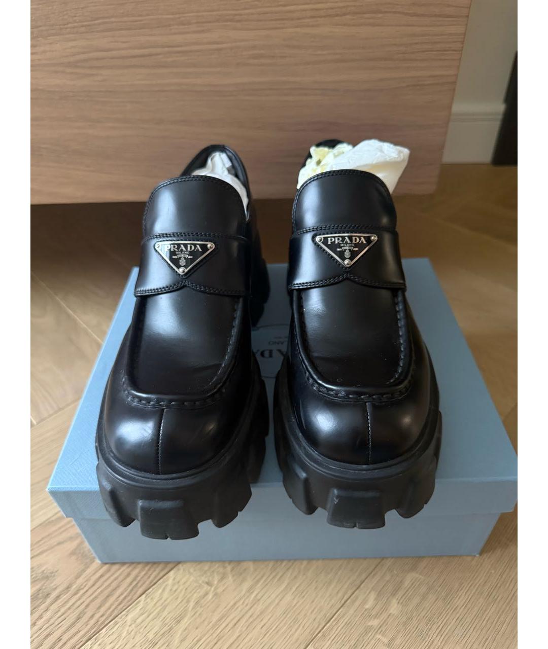 PRADA Черные лоферы из лакированной кожи, фото 2