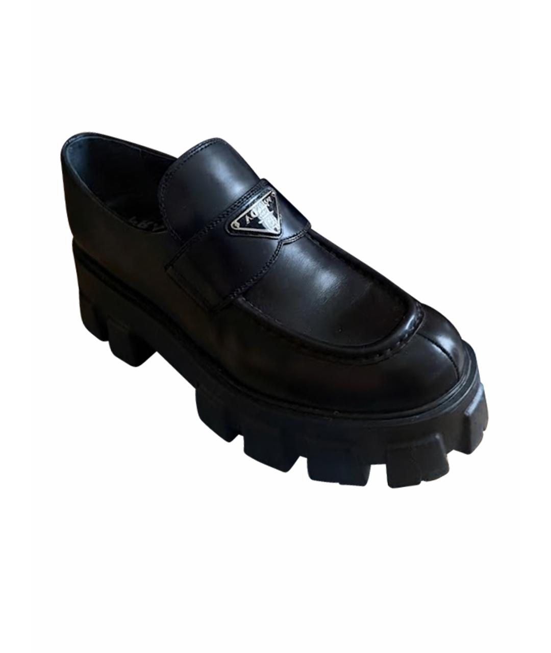 PRADA Черные лоферы из лакированной кожи, фото 1
