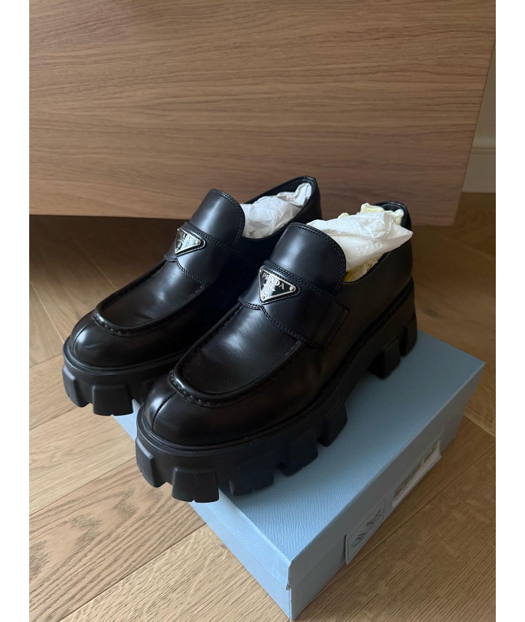 PRADA Черные лоферы из лакированной кожи, фото 8