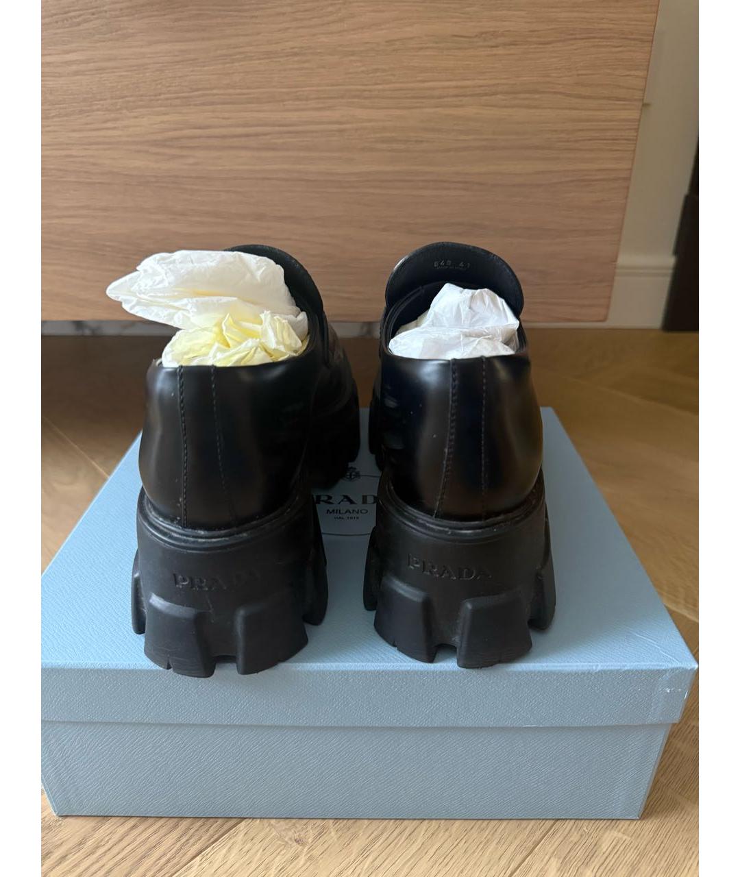PRADA Черные лоферы из лакированной кожи, фото 4