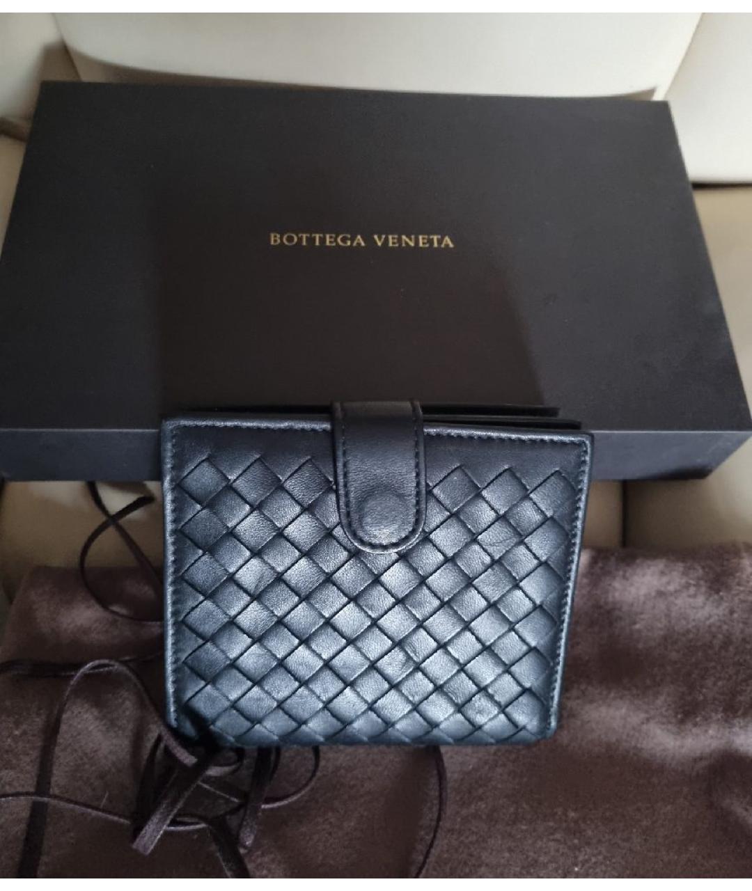BOTTEGA VENETA Черный кожаный кошелек, фото 7