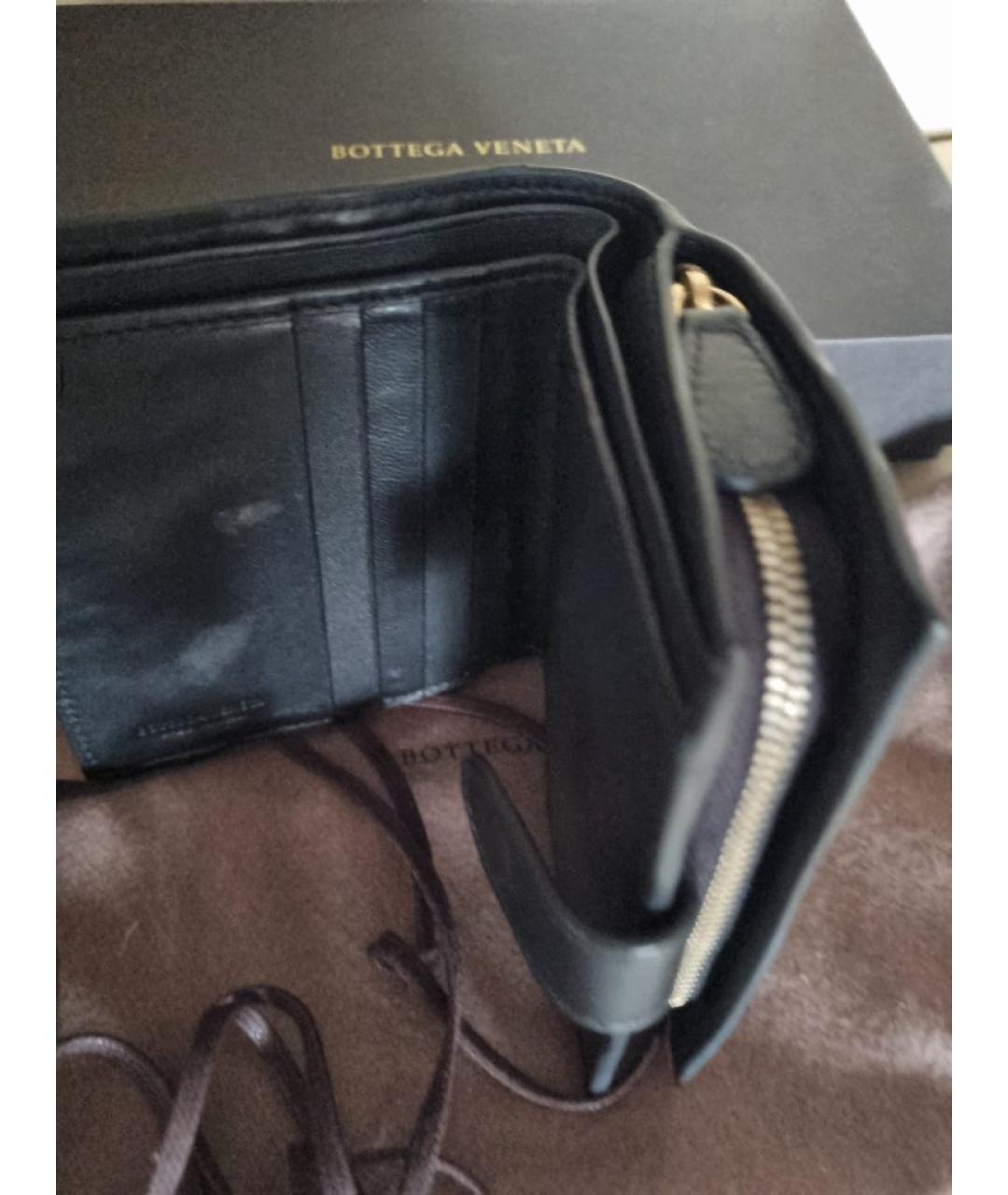 BOTTEGA VENETA Черный кожаный кошелек, фото 5